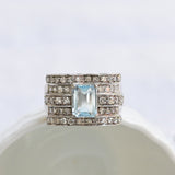 Koktajlni prstan z akvamarinom