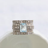 Koktajlni prstan z akvamarinom