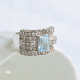 Koktajlni prstan z akvamarinom