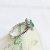 Bague vintage années 50 en émeraude et diamants