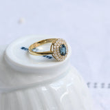 Vintage topaz and diamond ring