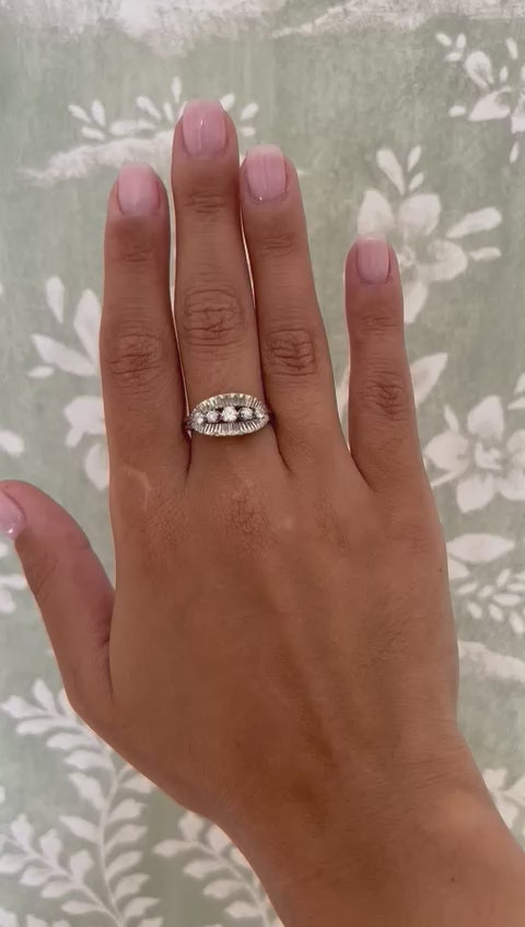 Cocktail Diamond Ring in White Gold