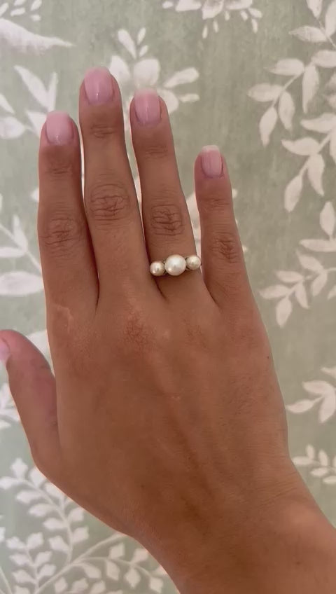 Art Deco Akoya Pearl Ring