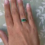 Vintage Designer Ring with Emeralds and Diamonds